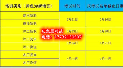 3月應急管理局電工證考試時間安排