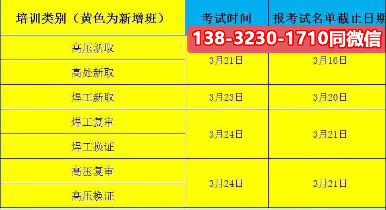 2023年石家莊高處作業(yè)（登高證）最新考試安排