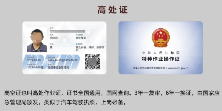 2025高處作業證最新證書樣本